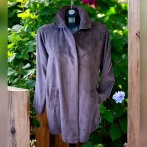 Vintagr London Fog All Weather Suede Brianna Elegant Brown Women's Jacket